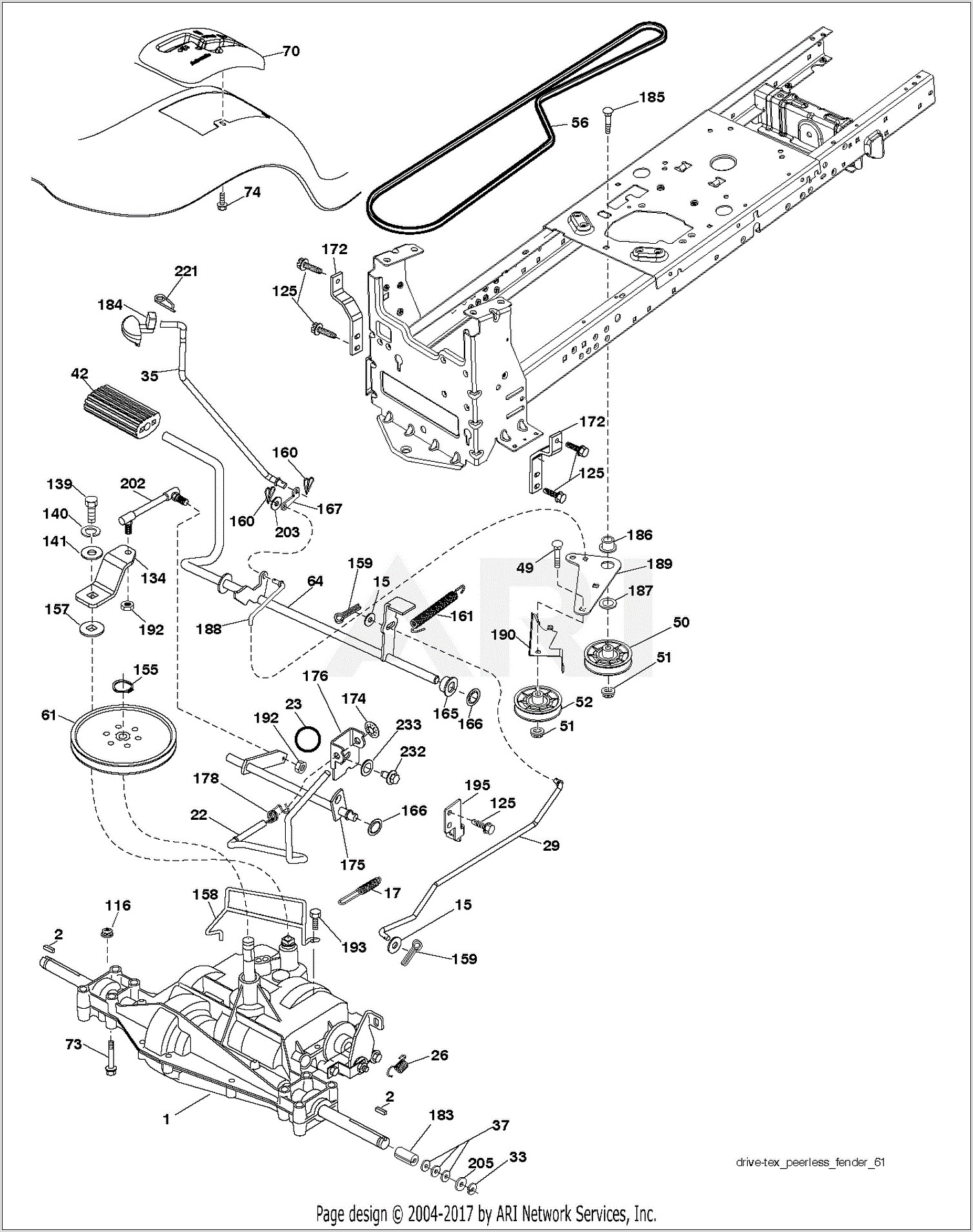 Poulan Pro 46 Deck Belt Diagram