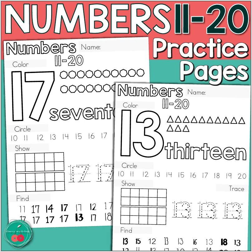 Preschool Number Worksheets 11 20