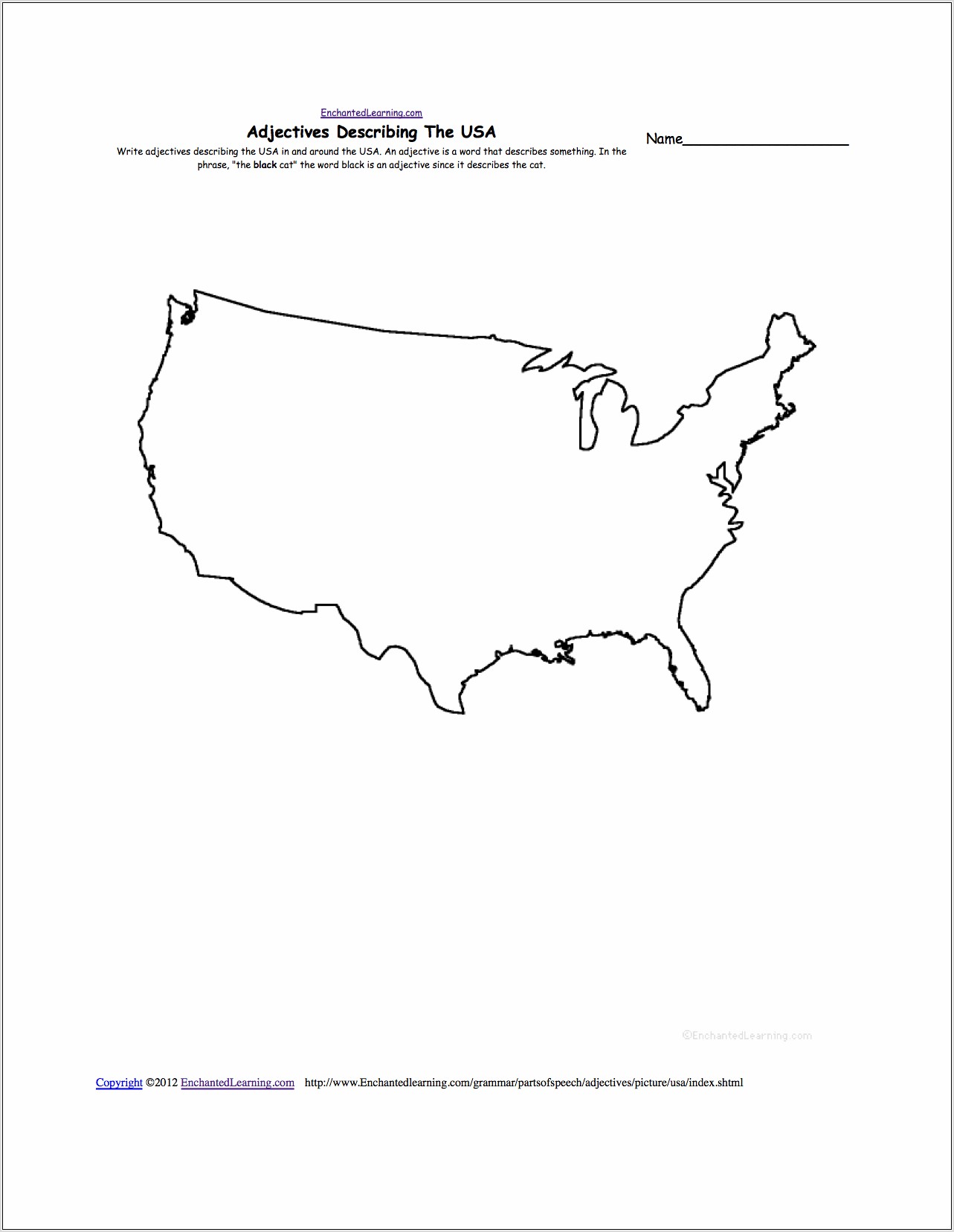 Social Studies United States Map Worksheets