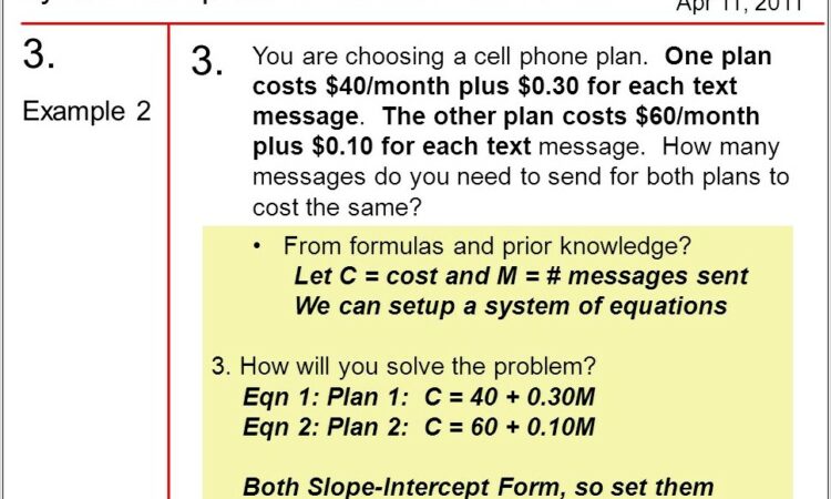 Systems Of Equations Word Problems Cost