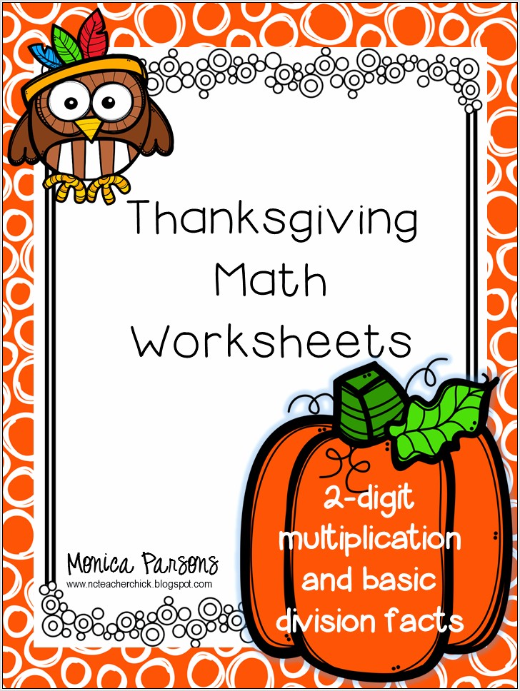 Thanksgiving Math Worksheets Elementary