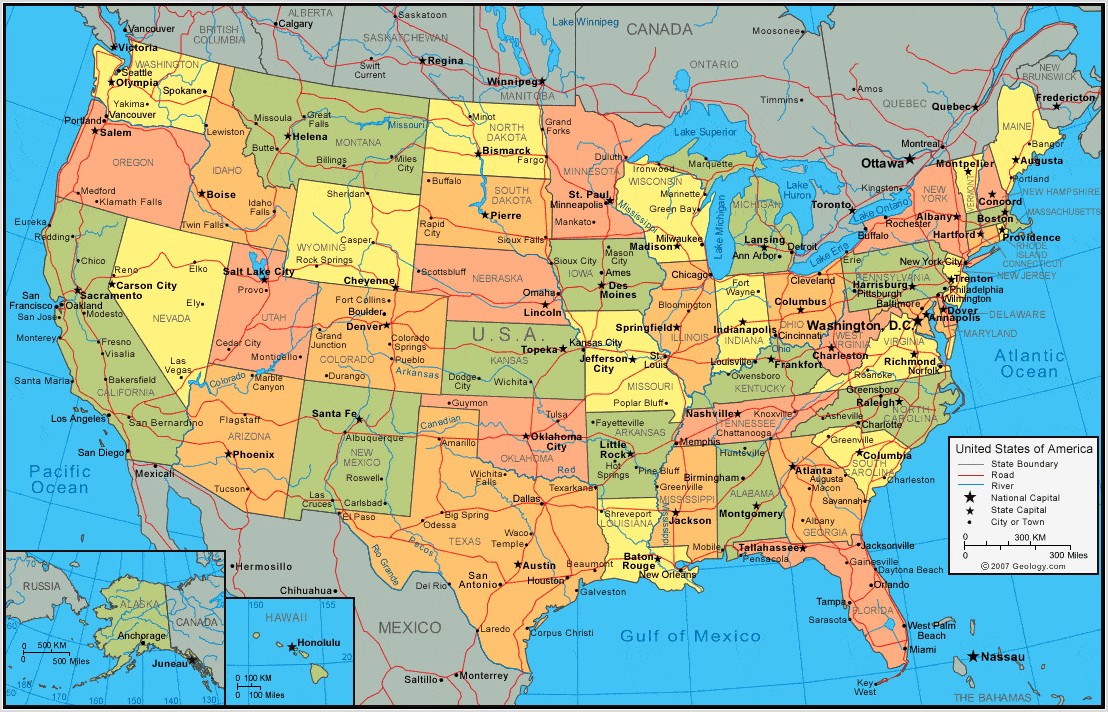 United States Map Large Printable