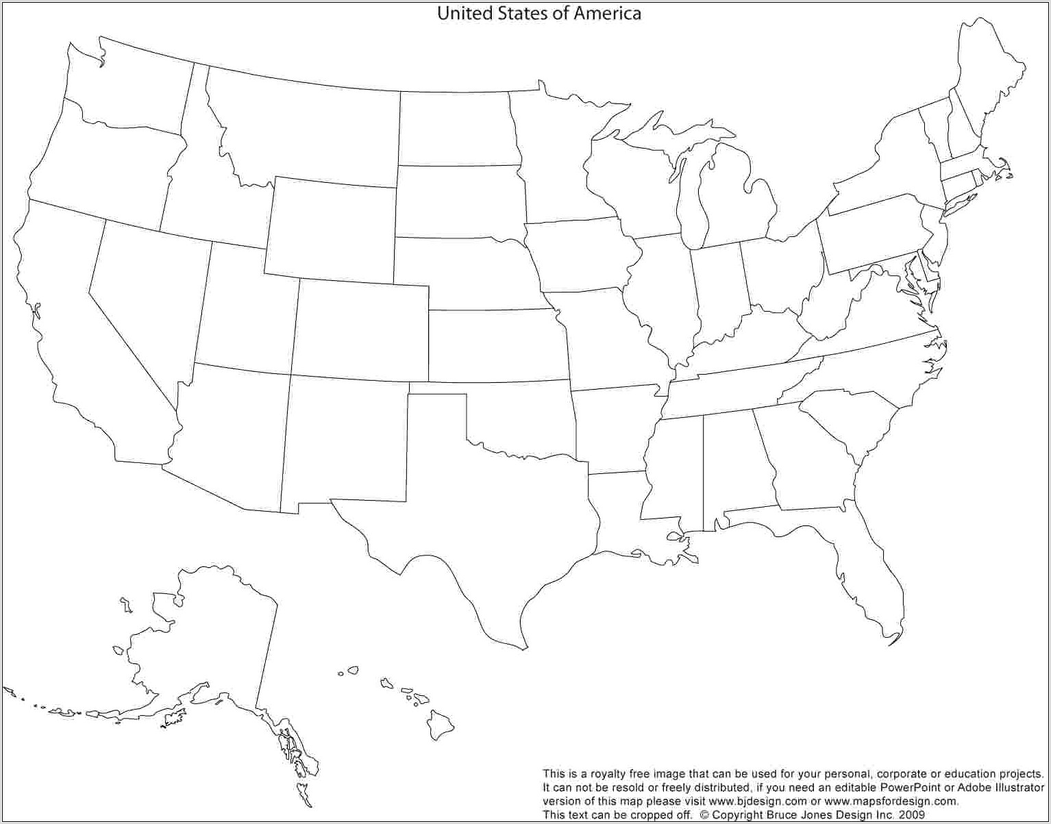 United States Map Printable Blank