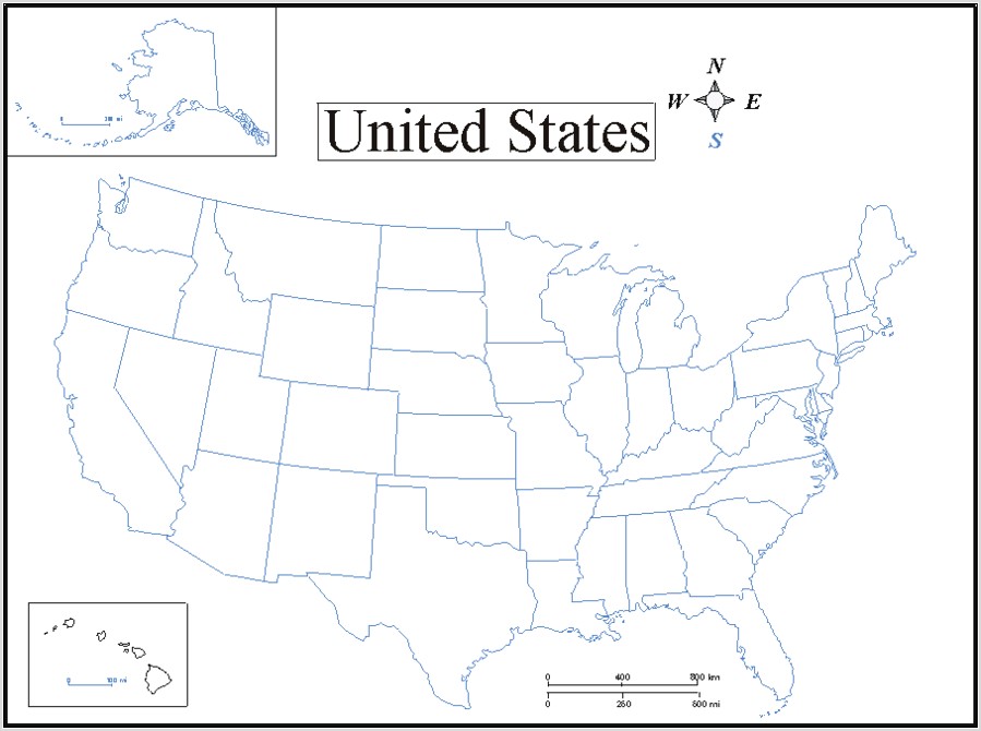 United States Map Printable