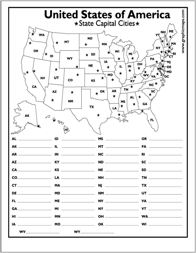 United States Map Questions Worksheets