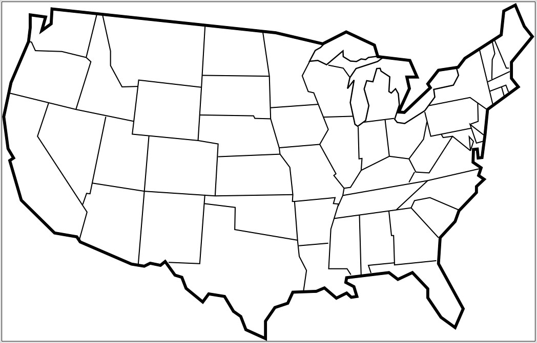 United States Map Template Printable