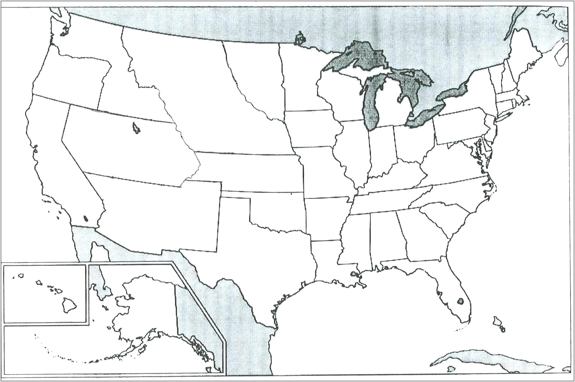United States Map Worksheet Free