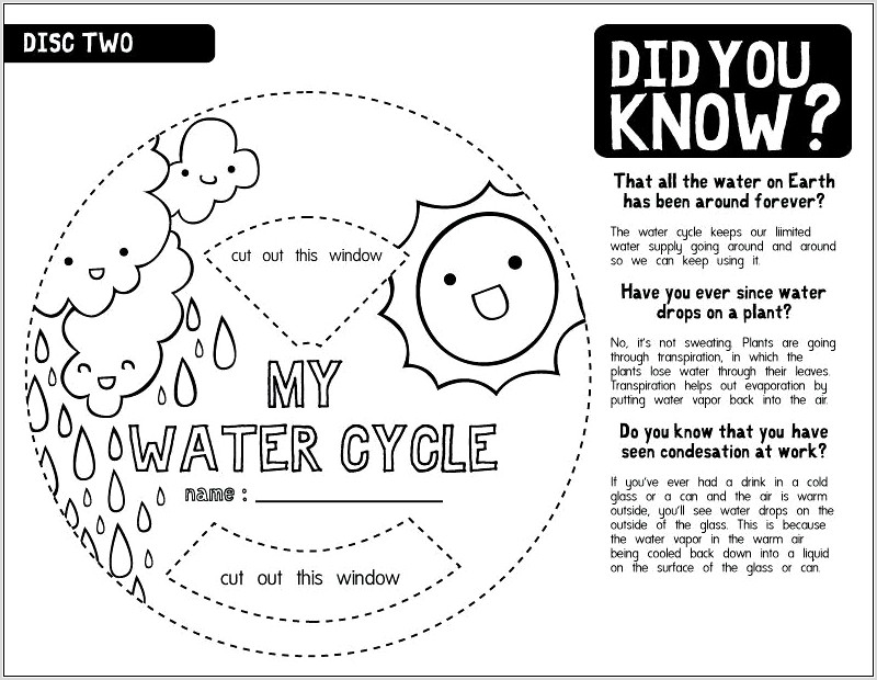 Water Cycle Experiment Worksheet
