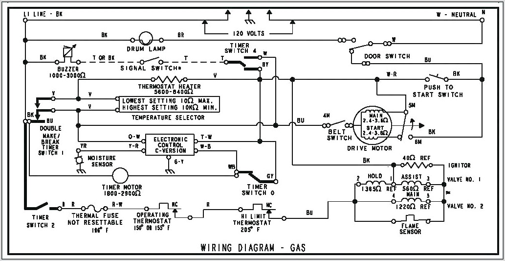 Whirlpool Gas Dryer Schematic Diagram