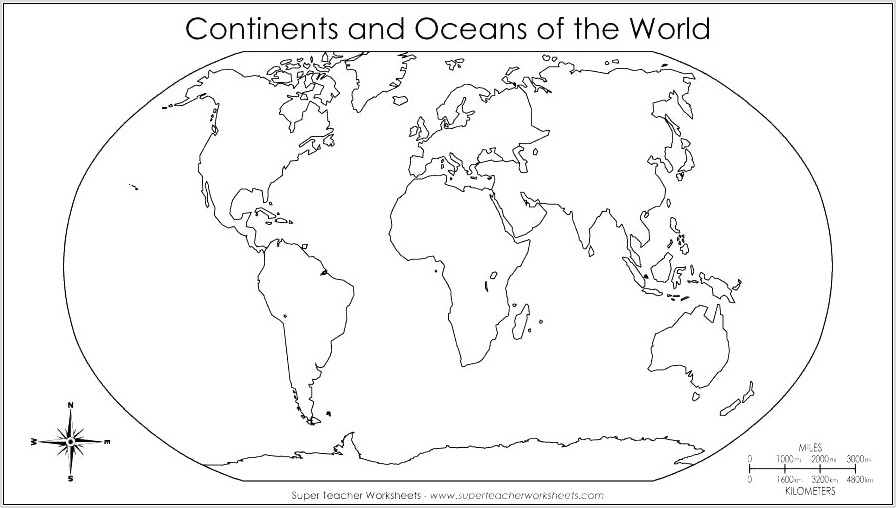 Worksheet Blank Map Of The World