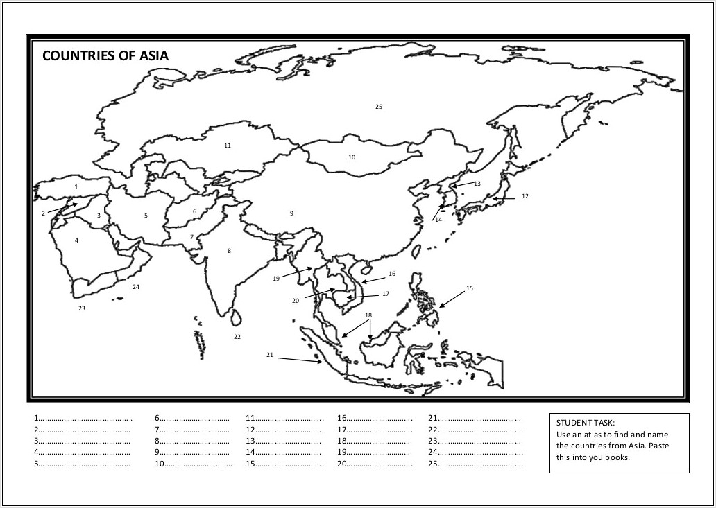 Worksheet Map Of Continents