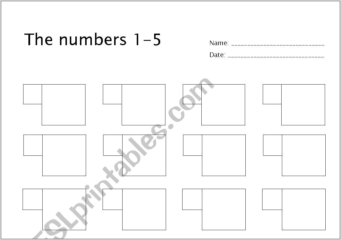 Worksheets With Numbers 1 5