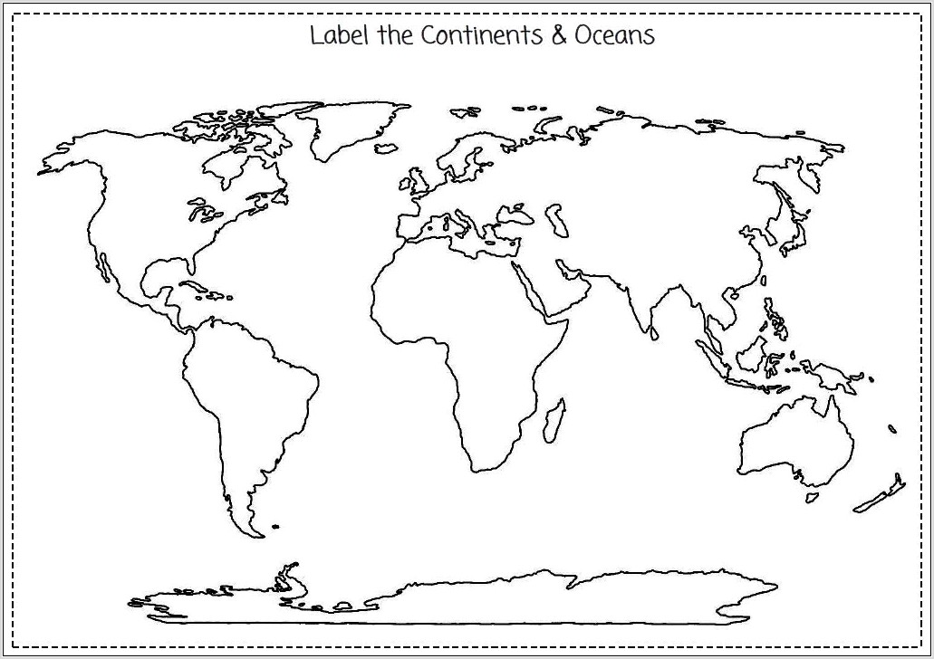 World Map Worksheet Tes