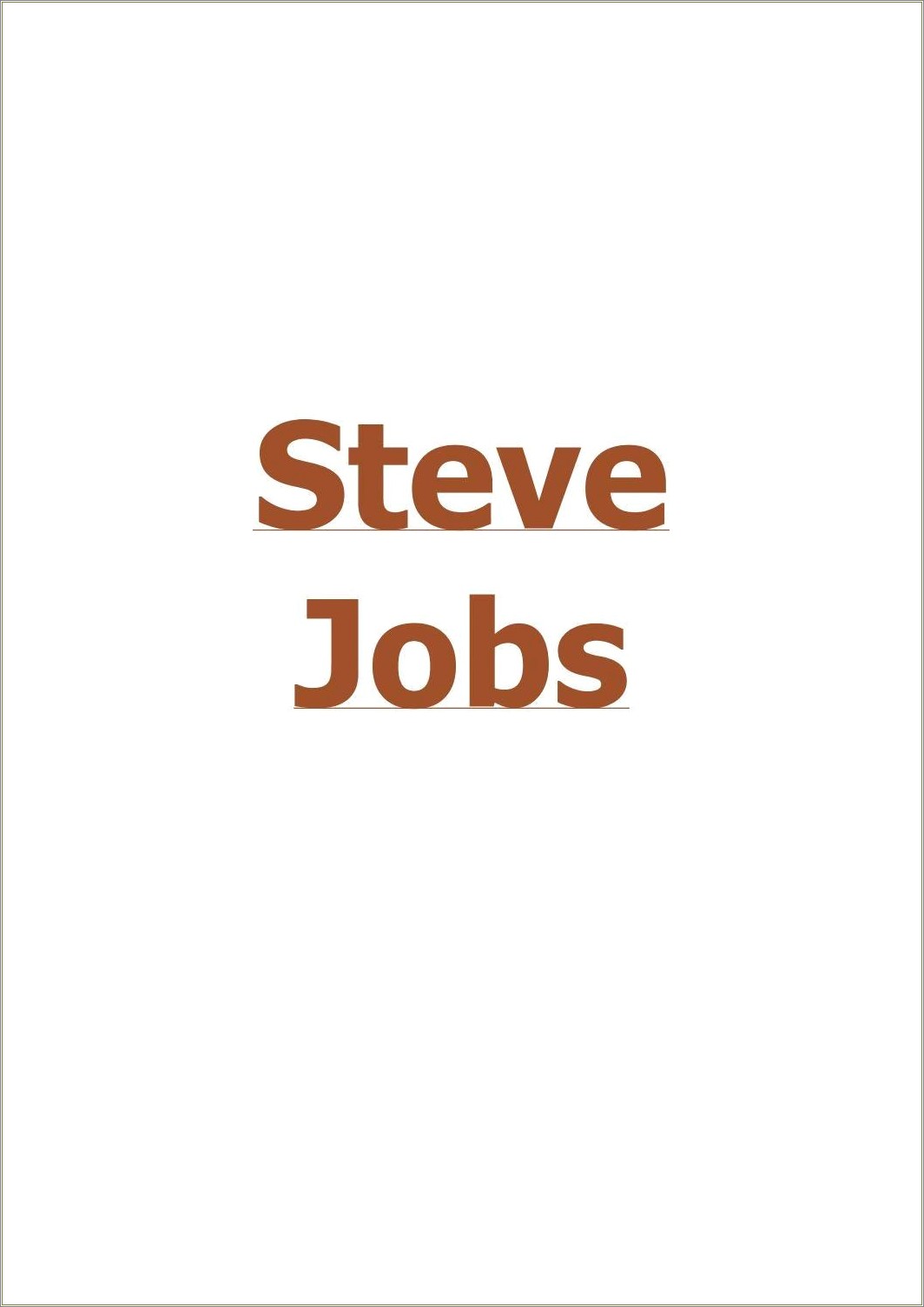 Biografia De Steve Jobs En Ingles Resumen