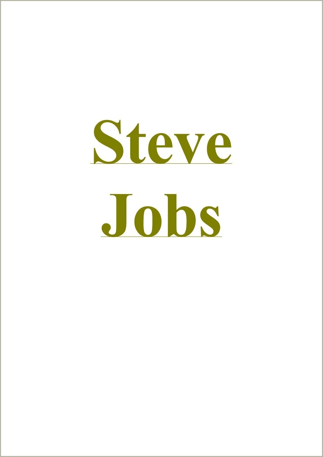Biografia De Steve Jobs Resumen Por Capitulos