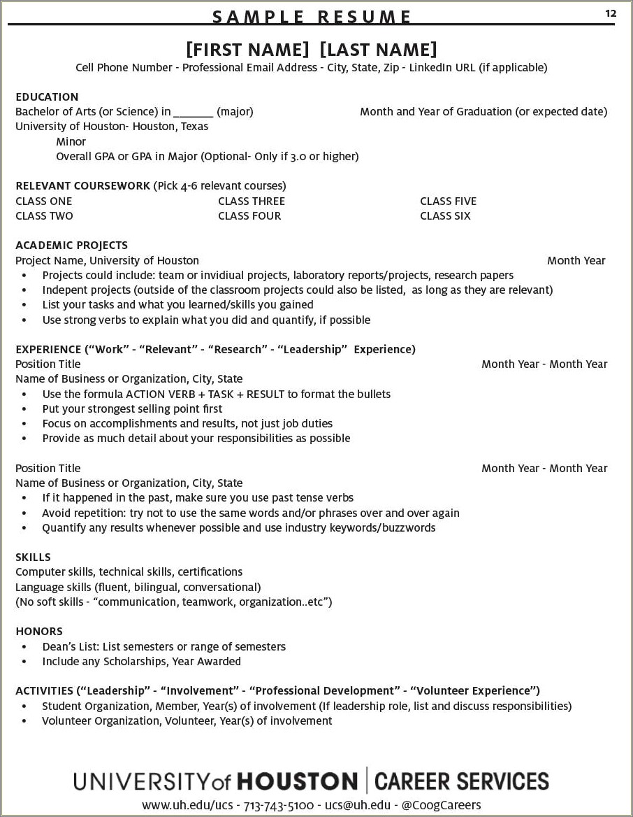 College Admissions Advisor Job Description For Resume