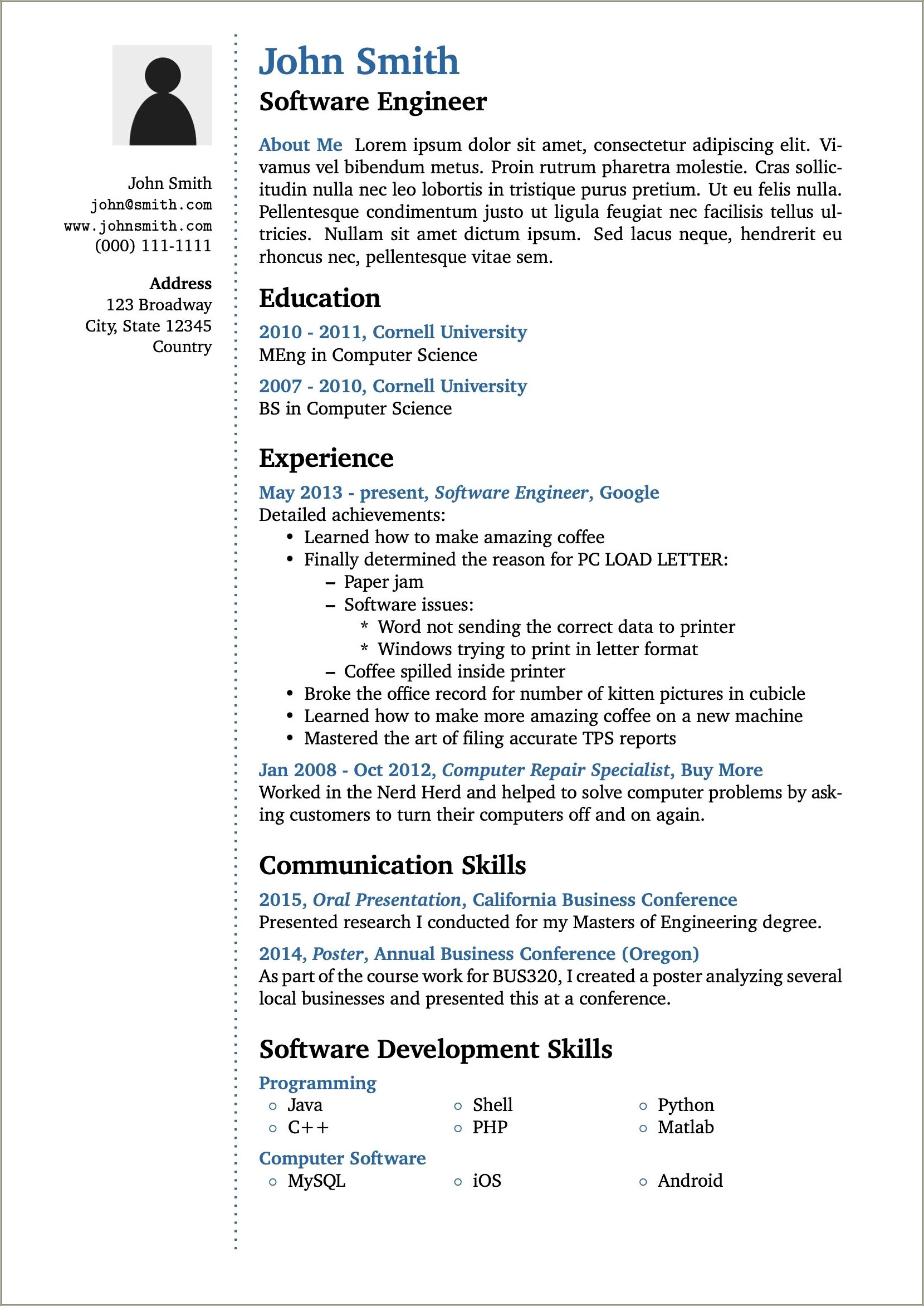 College Python Data Science Academic On Resume Example