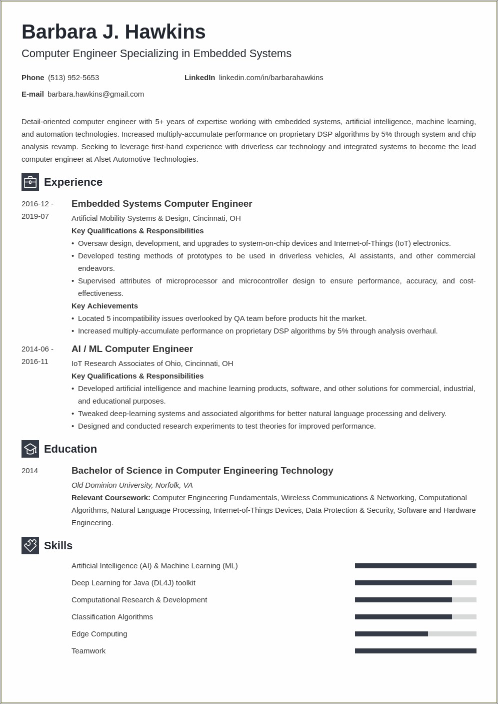 Computer Network And Systems Engineer Sample Resume