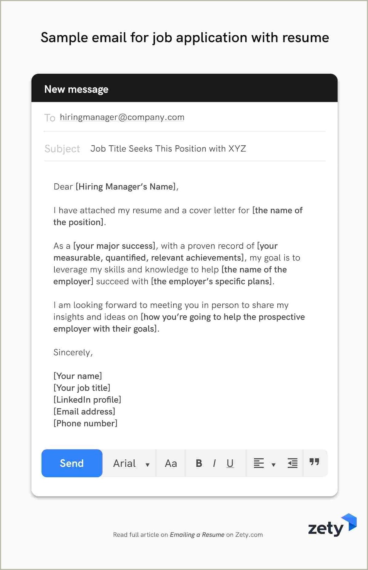 Email To Send Resume To Recruiter Sample