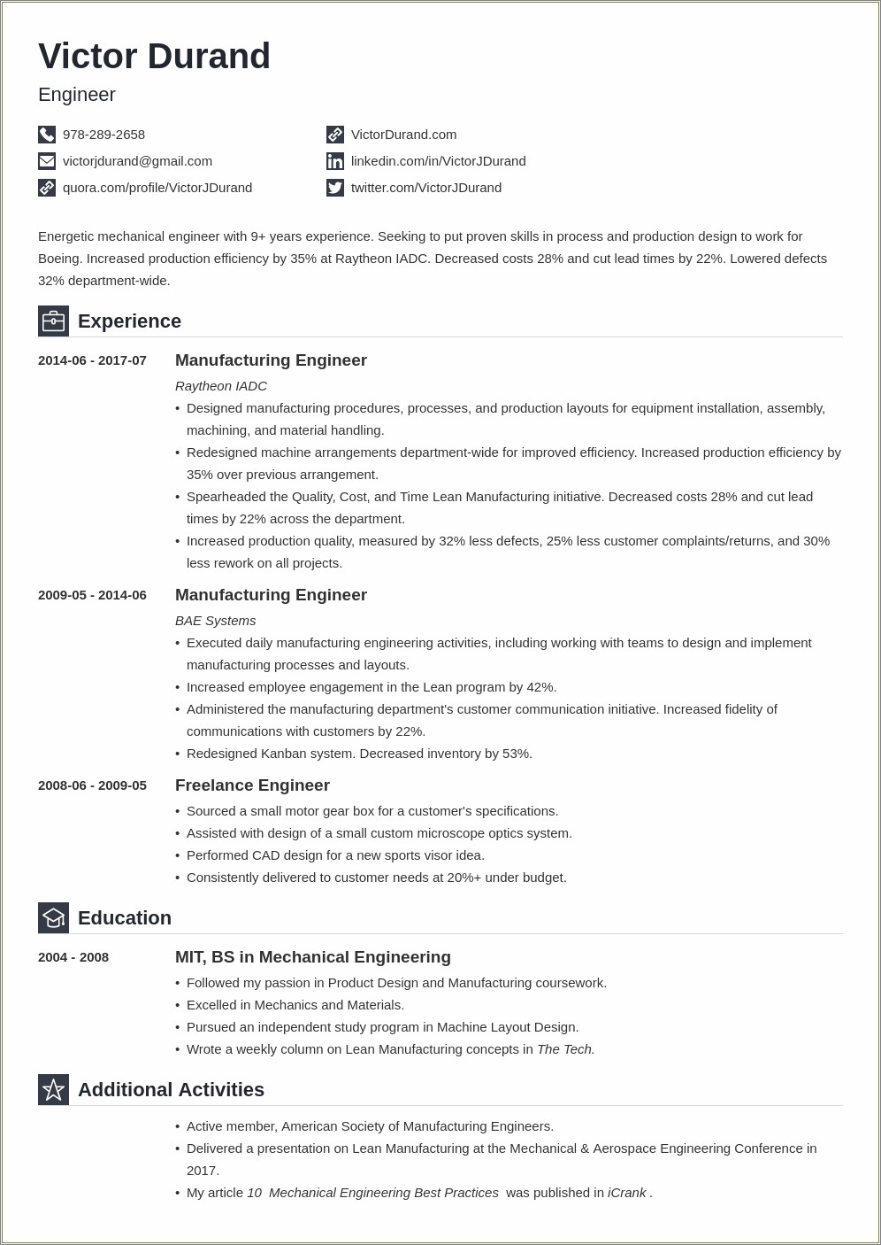 Entry Level Engineering Resume Objective Examples