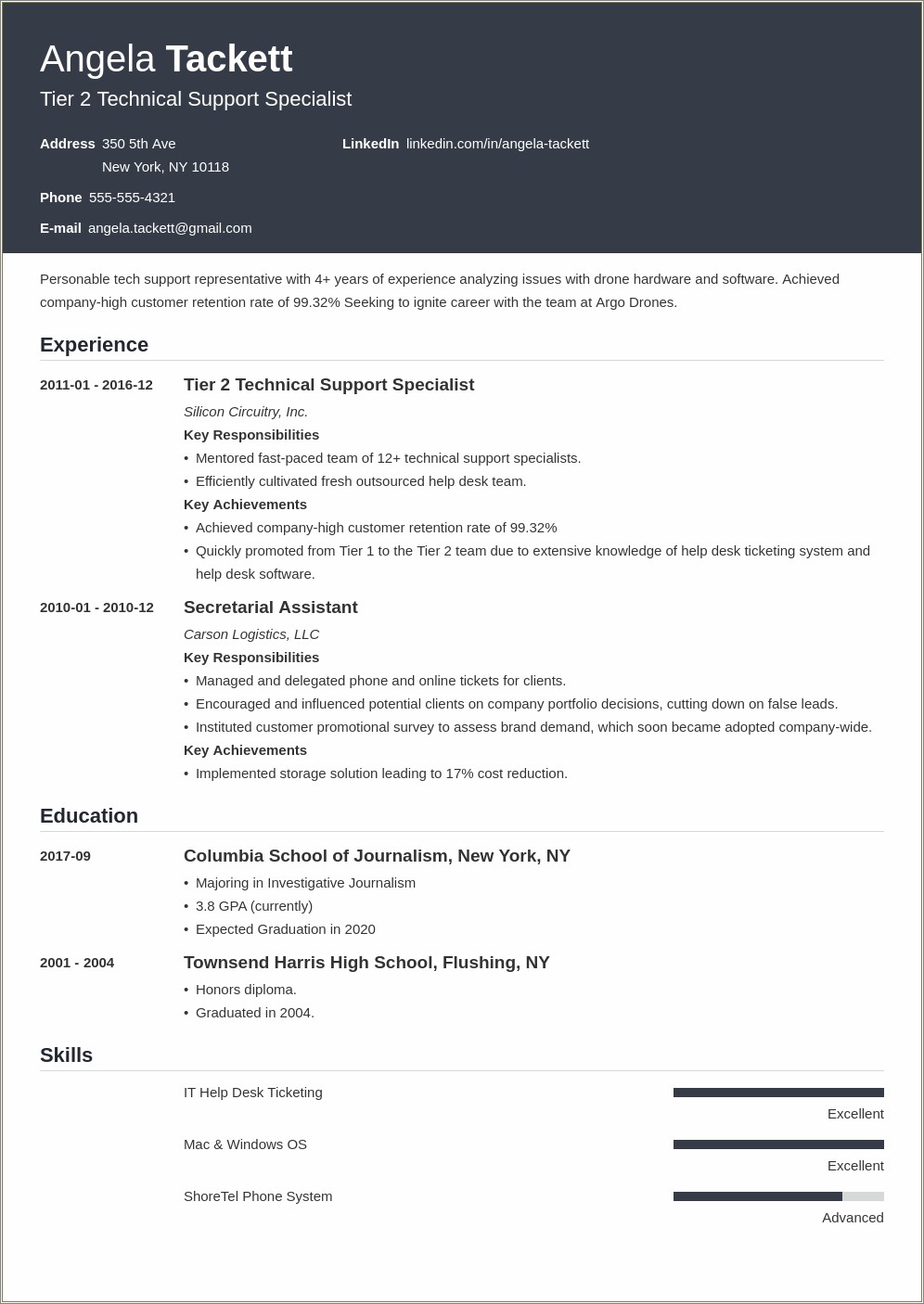 Entry Level Help Desk Resume Objective Examples