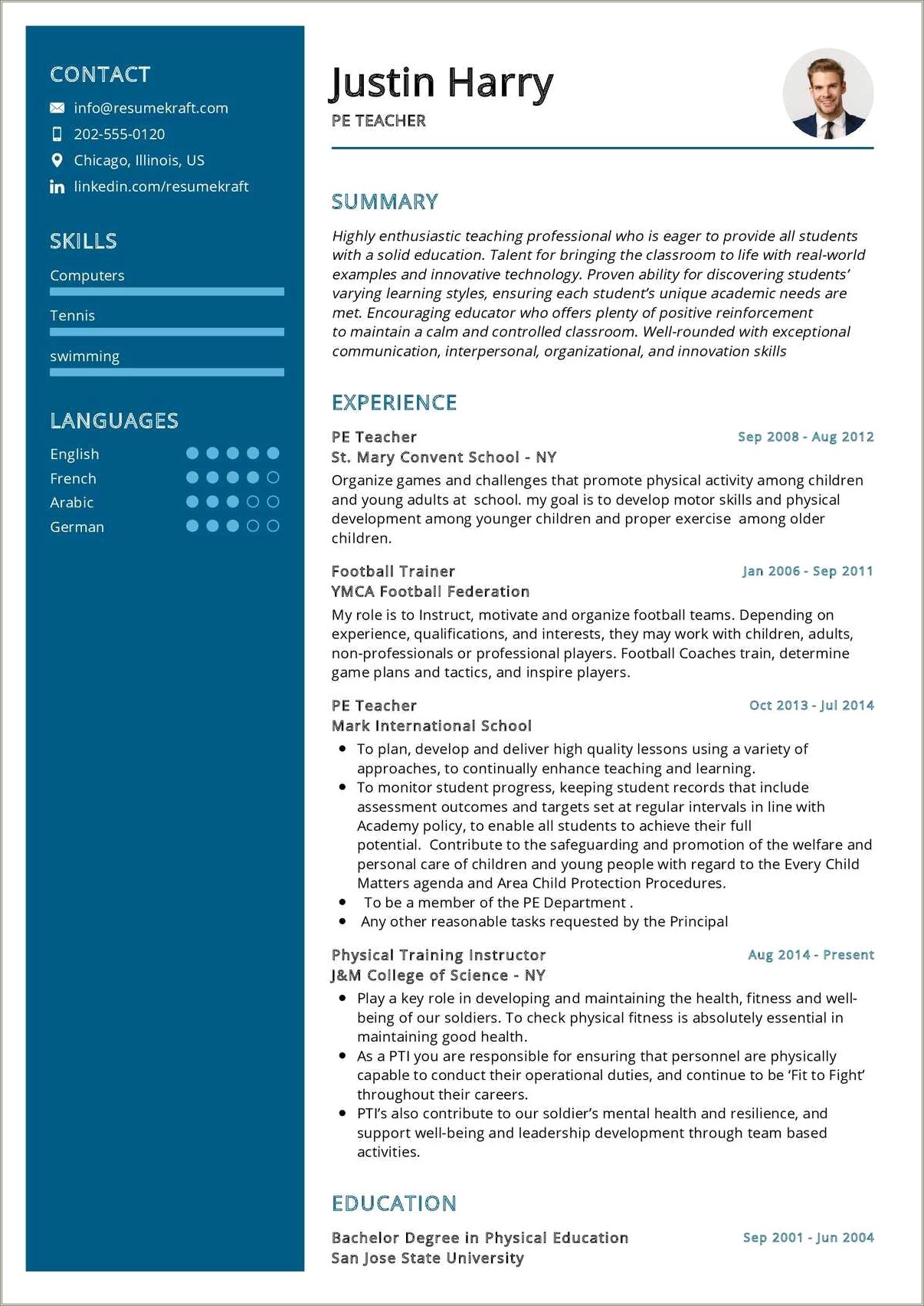 Example Of Elementary Special Education Teacher Resume