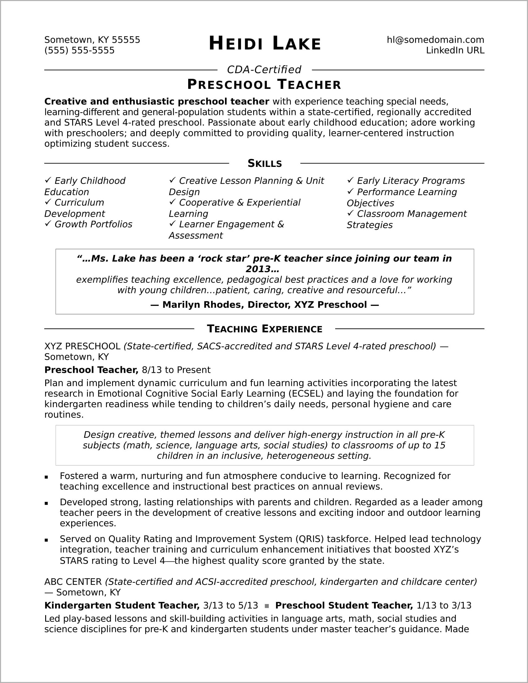 Free Sample Resume For Teachers In The Philippines