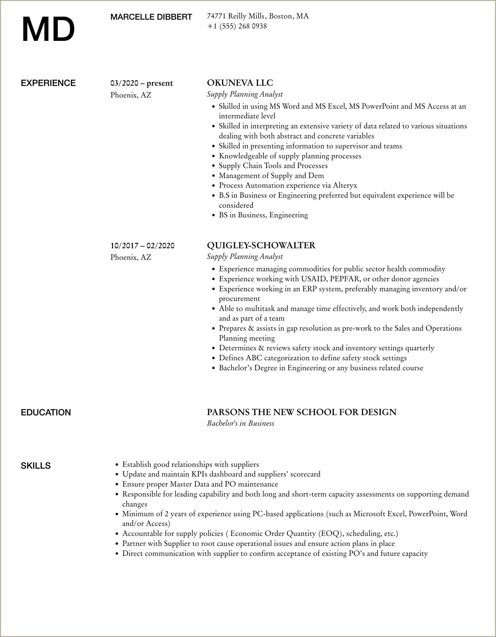 Gs09 Supply Systems Analyst Resume Examples