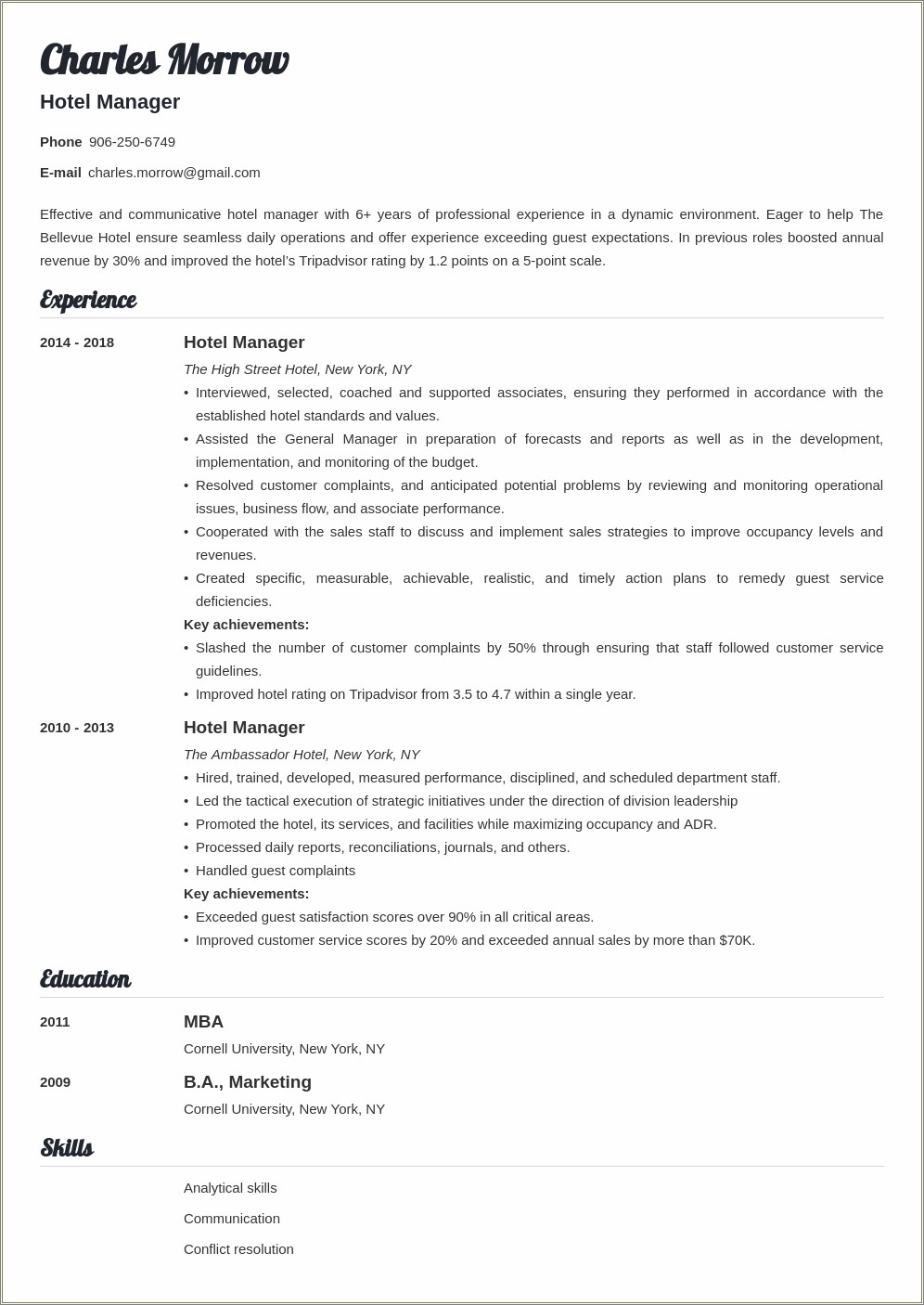 It Department Manager Job Objectives For Resumes