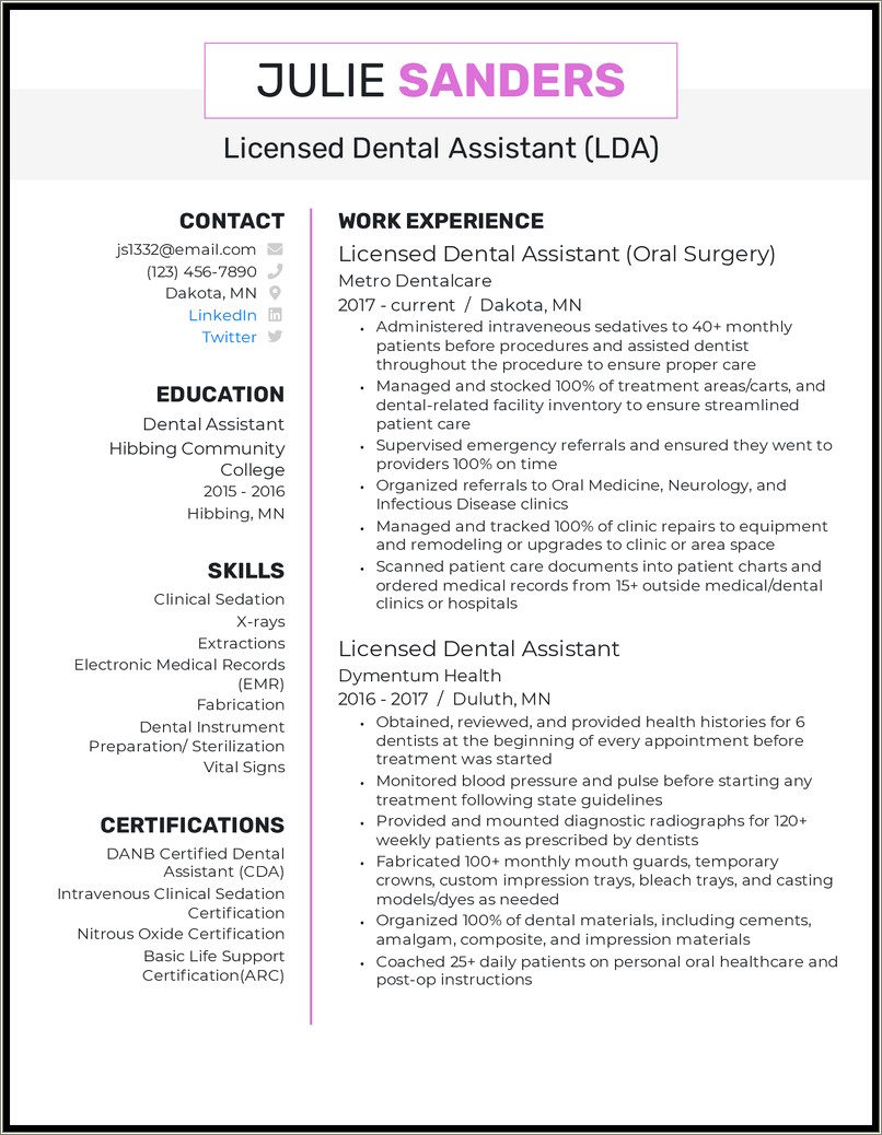 Objective For Dental Assistant Resume With No Experience