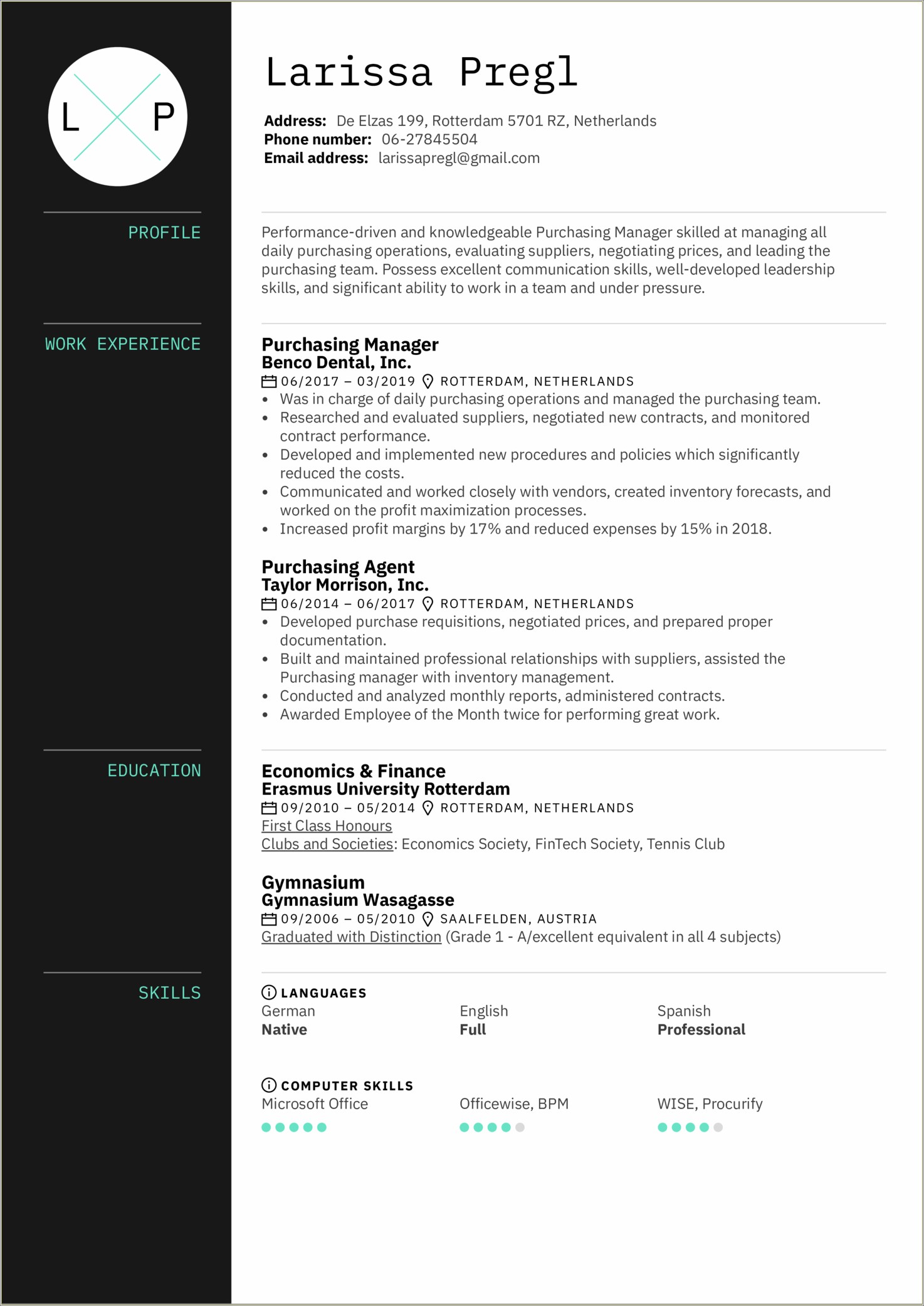 Qualifications Of Department Manager For Resume