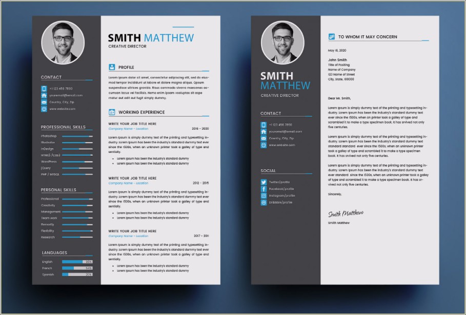 Resume And Cover Letter Mockup Free