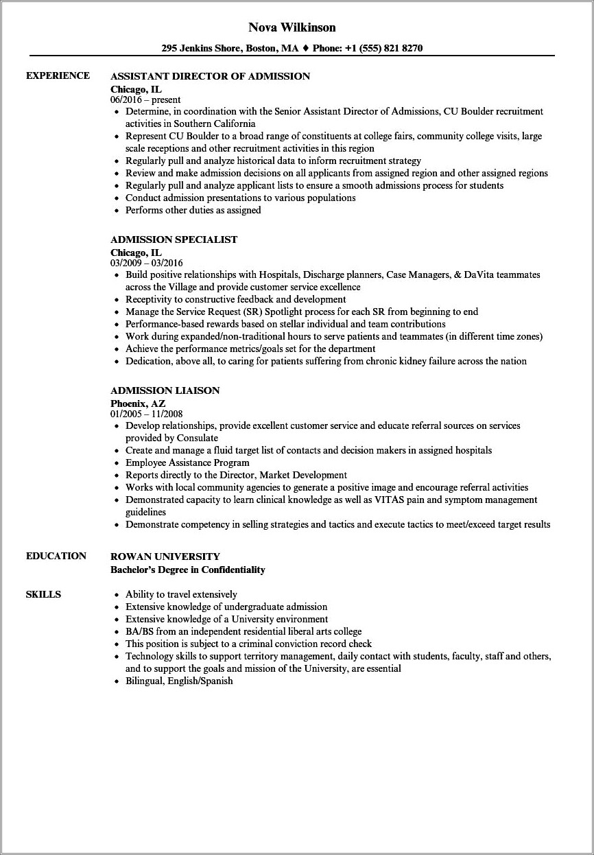 Resume Examples For Master Degree Students