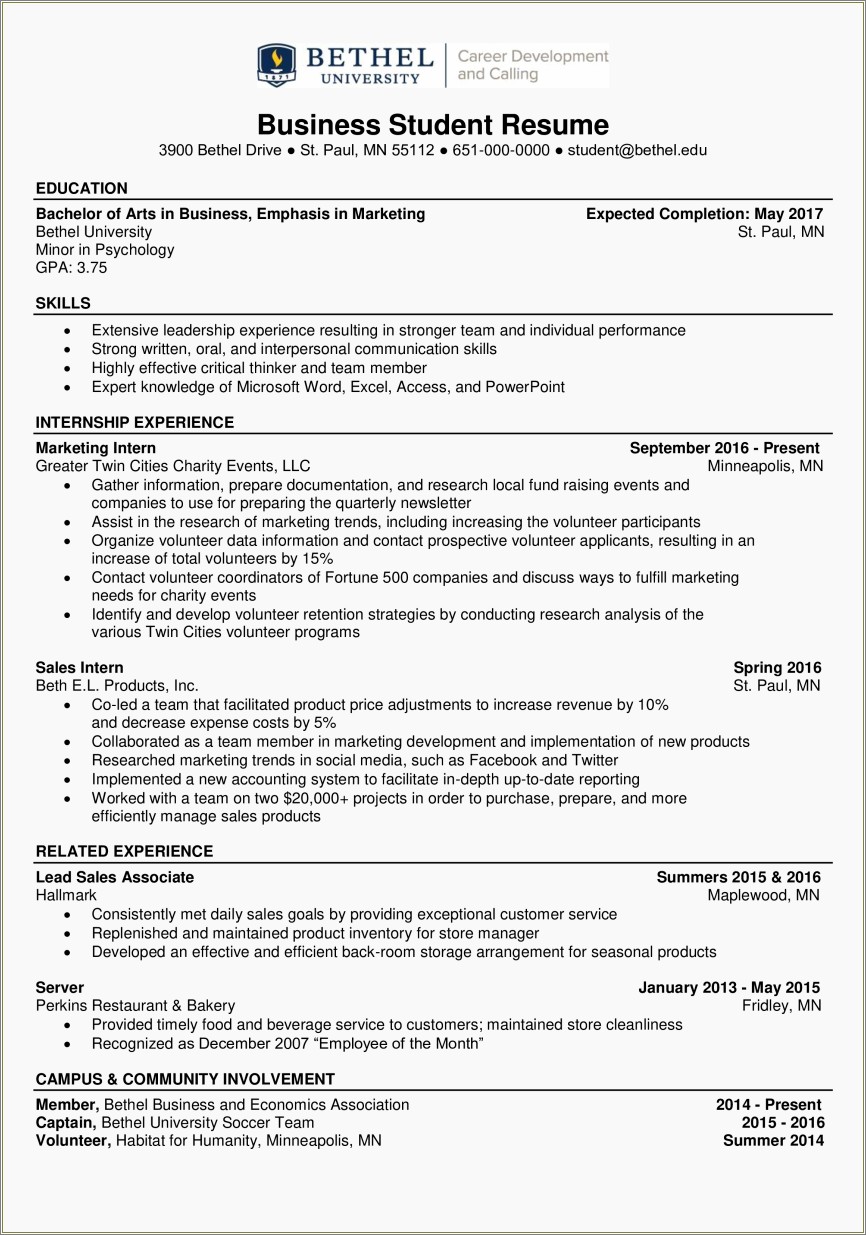 Resume Format For Students Free Download