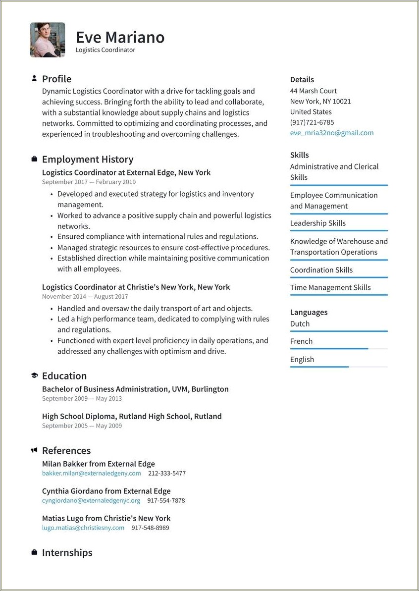 Resume Goal For Supply Chain Management