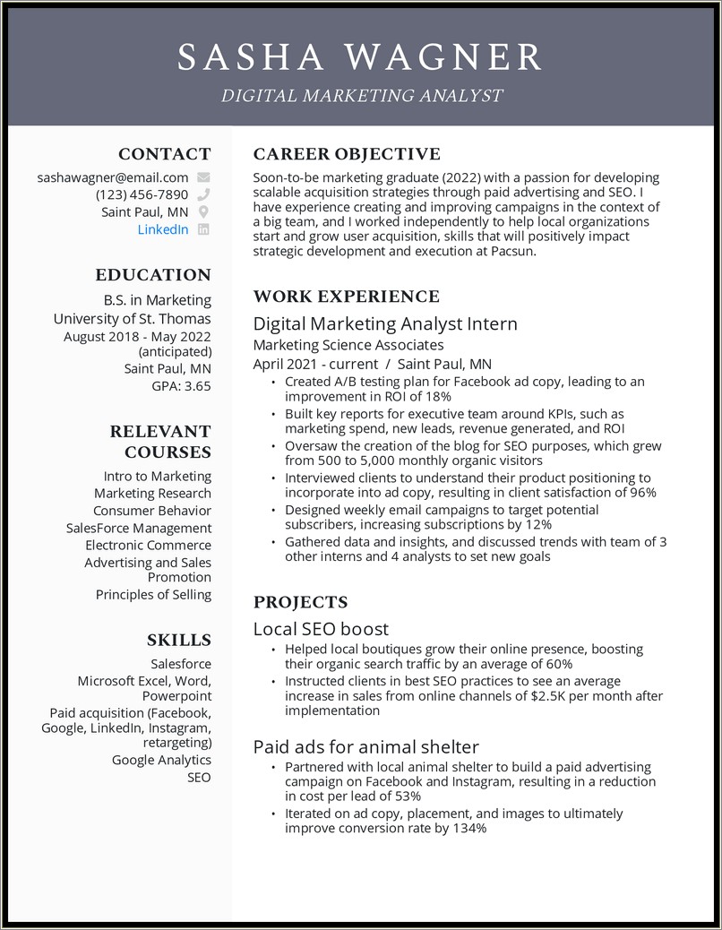 Resume Templates For Students Applying To College