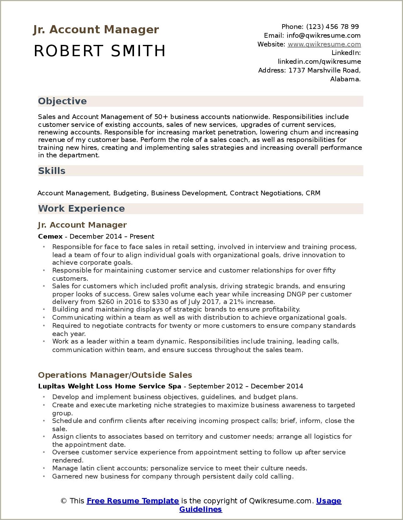 Sample Buiness Development Account Executive Resume