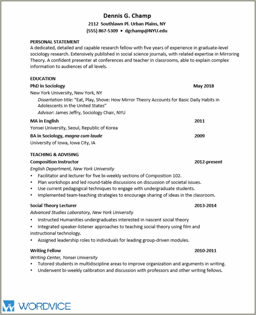 Sample College Student Resume For No Work Experience