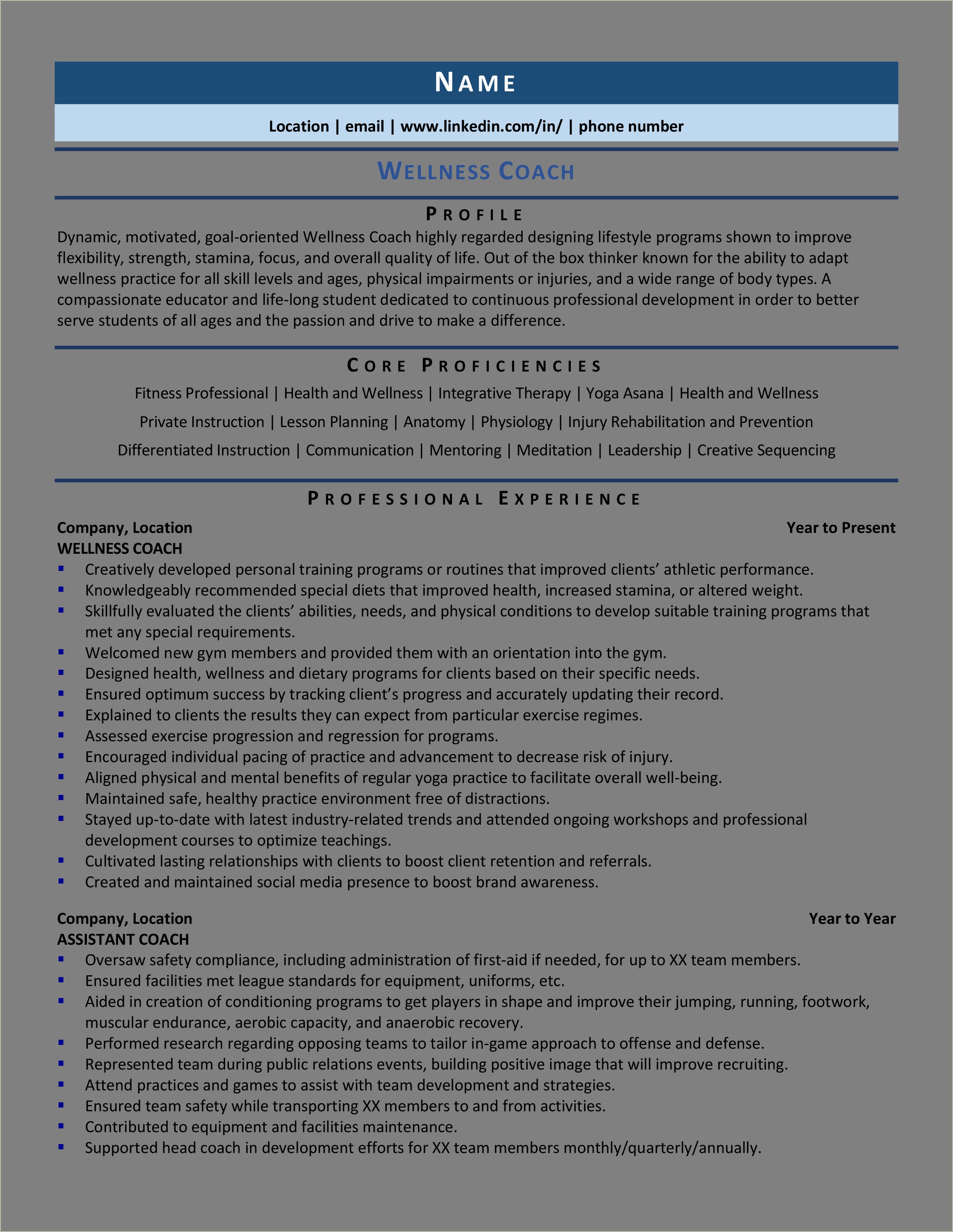 Sample Resume For Anatomy And Physiology