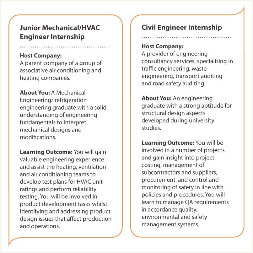 Sample Resume For Civil Engineer Internship
