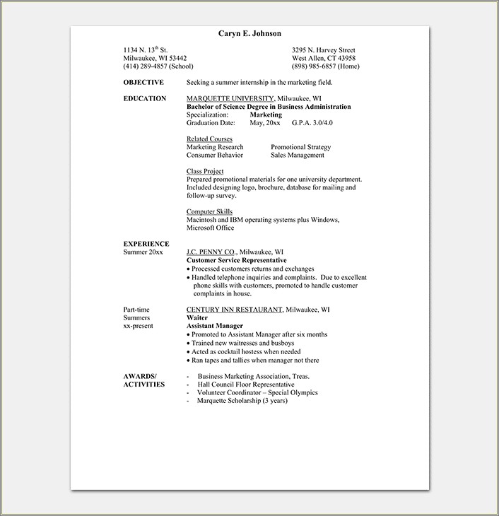 Sample Resume For Engineering Students Pdf