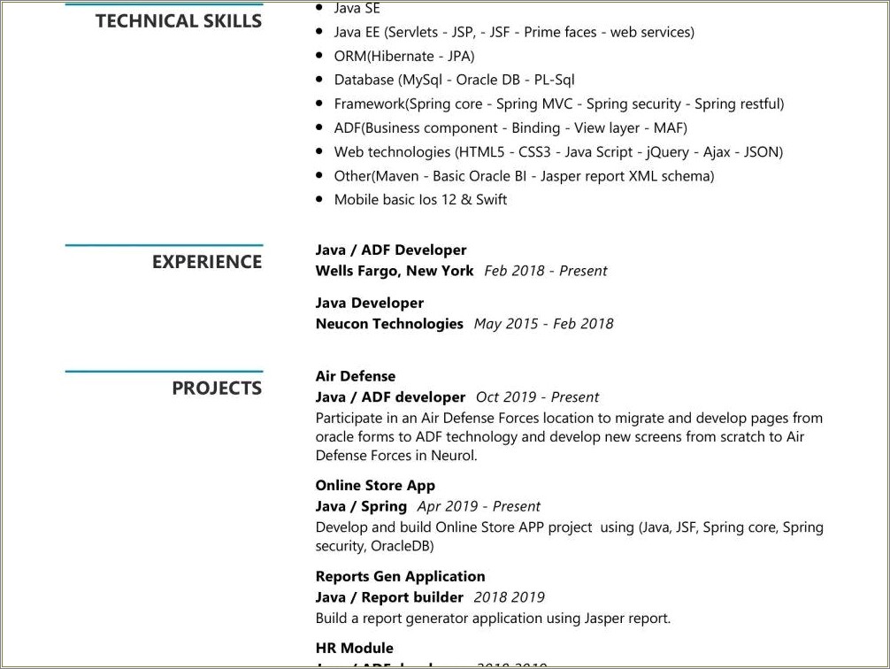 Sample Resume For Experienced Core Java Developer