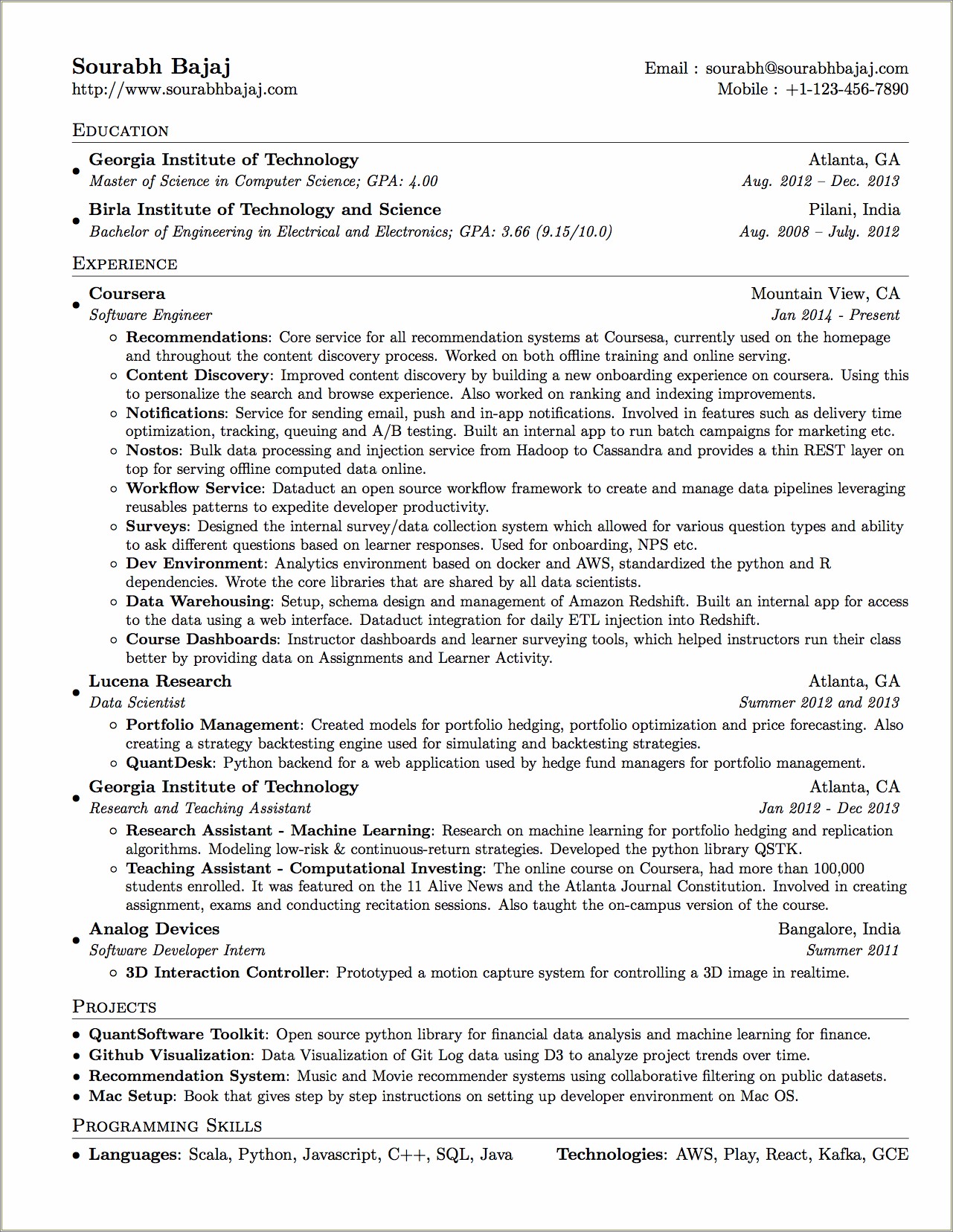 Sample Resume For Experienced Engineer Doc