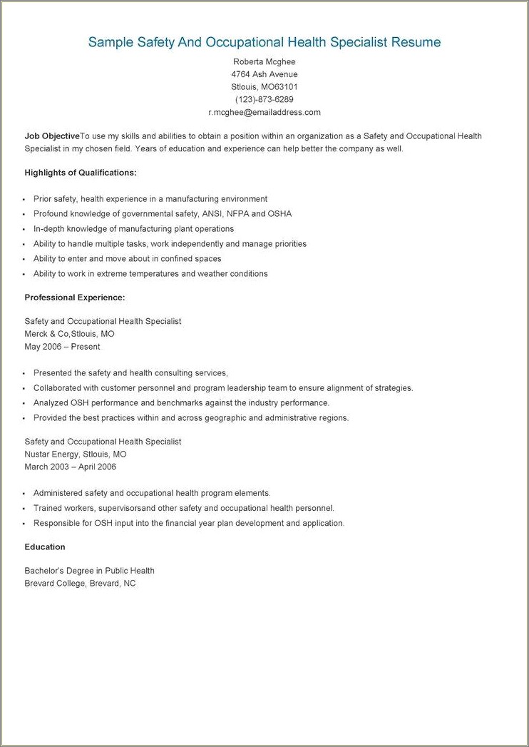Sample Resume For Food Process Worker