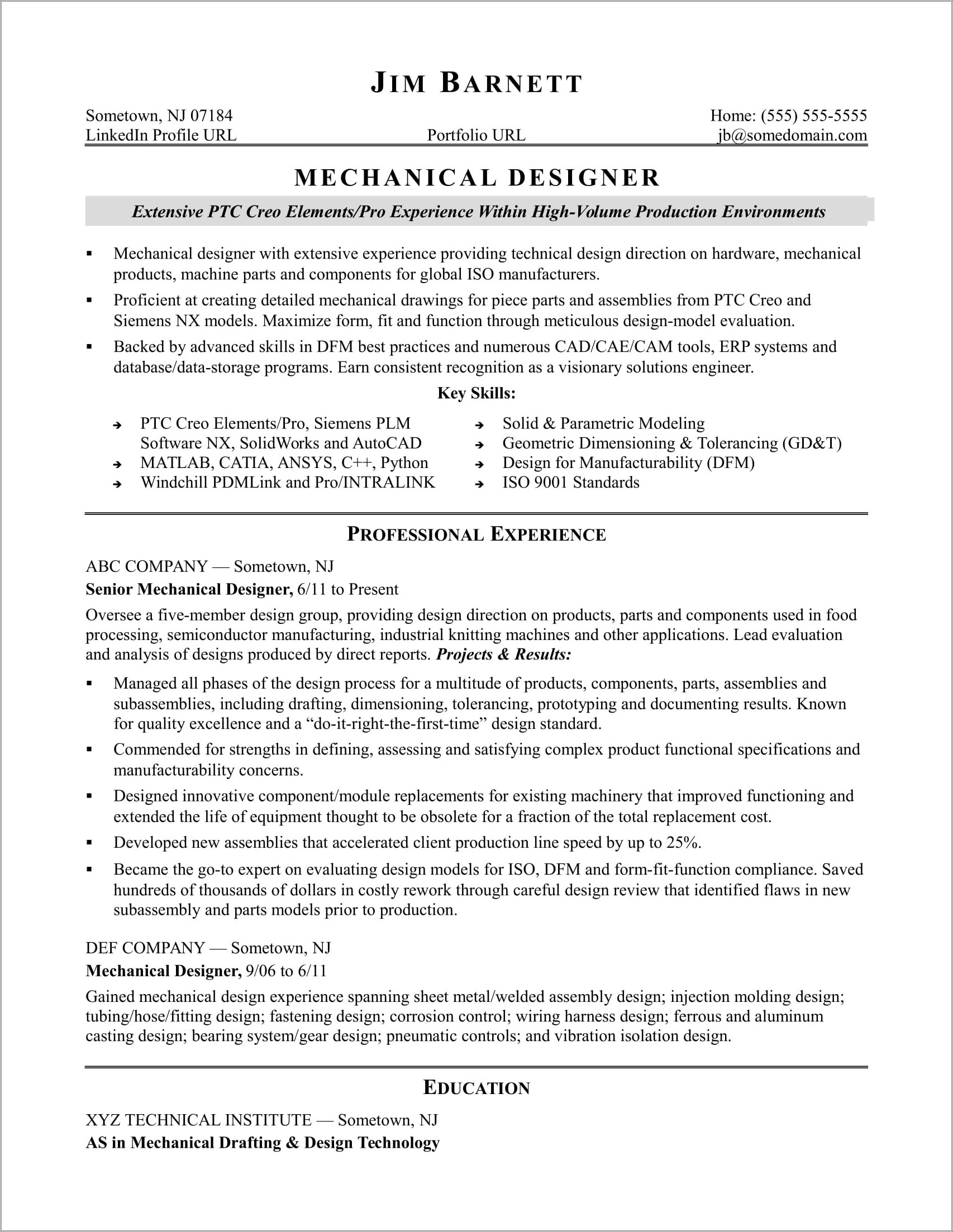 Sample Resume For Matlab Applications Systems Engineer