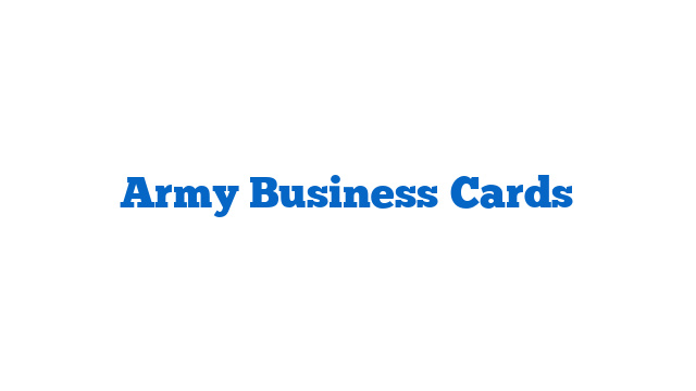 Army Business Cards
