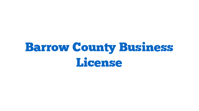 Barrow County Business License