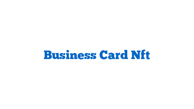 Business Card Nft