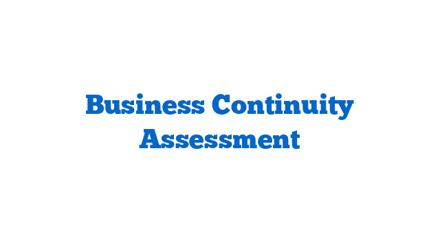 Business Continuity Assessment