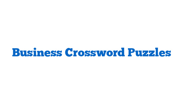 Business Crossword Puzzles